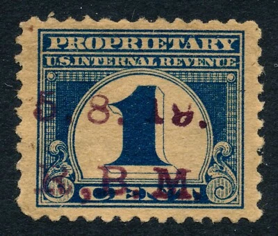 US Revenue Stamp RB65, R.B.M. 5-8-19 precancel - Image 1 of 3