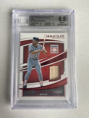 2022 Immaculate Wade Boggs Hall Of Fame Materials Wooden Bat Patch /49 BGS 8.5 - Image 1 of 2