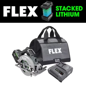 Kit de sierra circular inalámbrica sin escobillas FLEX 24 voltios 7-1/4 pulgadas (batería incluida) - Imagen 1 de 10