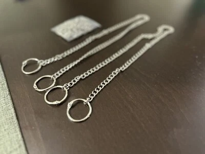 CUATRO Llaveros Plateados de Alta Resistencia Correa Metal Cartera Cadena Motociclista Camionero Foto 1 de 2