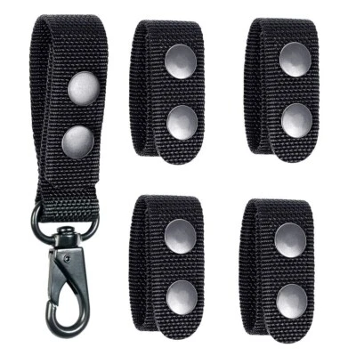 TAFTACFR STORE TAFTACFR Duty Belt Keeper with Double Snaps(Set of 4) +1 Strong Metal Key Clip