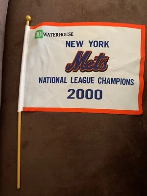 NY Mets 2000 Liga Nacional Campeón Bandera Subway Series v Yankees SGA Día Inaugural Foto 1 de 4