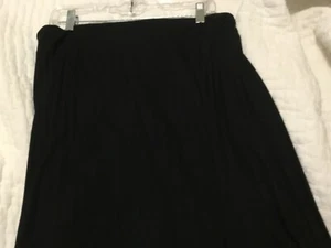 Ann Taylor Loft XL rayon-poly blk pleated skirt-elastic waist no frag.smoke pet - Picture 1 of 2