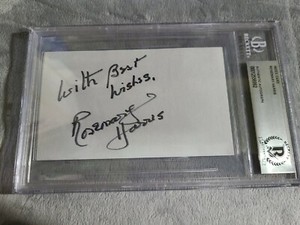 Rosemary Harris Signed Index Card Tony Award Winner Spider-man Aunt-may Beckett 