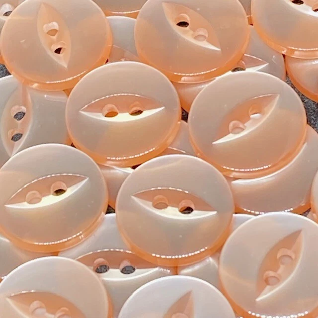 Polyester Fish Eye Buttons Dark Peach Pack of 10 - Image 1 of 1