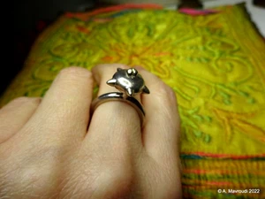Statement Ring Silver Fabulous Artisan Silversmith Sterl Silver Gold Pl Heart M - Picture 1 of 11