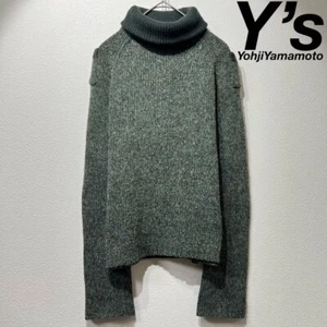 Y's Yohji Yamamoto Design Turtleneck Knitted Sweater Green From Japan Size L - Picture 1 of 11