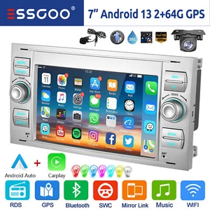 Für Ford Focus C S Max Transit Kuga Fiesta 64G Android 14 Carplay Autoradio NAVI - Bild 1 von 15