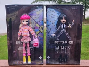 WEDNESDAY ADDAMS & Pet Thing + ENID SINCLAIR Mattel/MGM MONSTER HIGH DOLLS BNIB - Picture 1 of 12