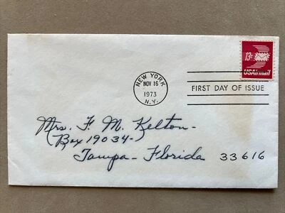 C79 Airmail Winged Letter Sheet FDC Address No Cachet Nov 16 1973 New York NY - Image 1 of 2