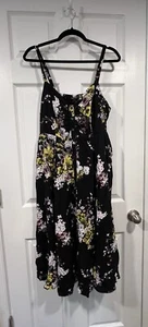 Torrid Midi Challis Sweetheart Dress Black Floral Women’s Plus Size 0 - Picture 1 of 3