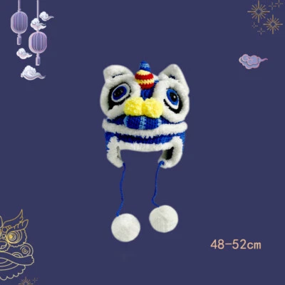 Sombrero Cabeza de Tigre Hecho a Mano Año Nuevo Padre-hijo Cálido Lana China Despertar León Gorra Foto 1 de 4