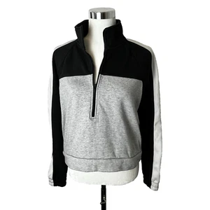 Hurley Women Crop Jumper Size S Thermafit Long Sleeve 1/2 Zip Active Sweatshirt - Picture 1 of 23