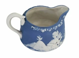 Crema latte vintage SCHAFER & PADRE blu diaspro donna greca firmata numerata - Foto 1 di 6