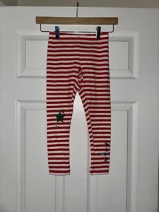 NEW Girls Holiday Time Christmas Striped Leggings, SMALL  6-6X Cotton/Spandex - Picture 1 of 7