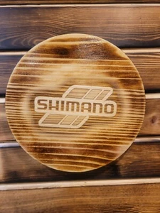 Fishing Wood Barrel Top - Shimano - 10" Round Wall Decoration - Picture 1 of 1