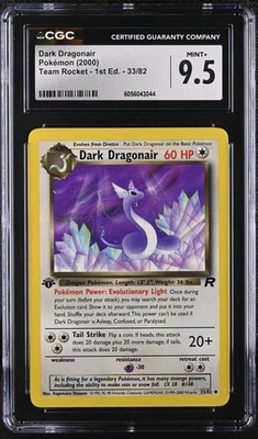 Dark Dragonair 33/82 1st Edition Team Rocket Pokemon Card CGC 9.5 PSA MINT - Image 1 of 2