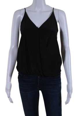 Blusa sin mangas pulóver con cuello en V ajustable de seda negra talla XS de Rory Beca para mujer Foto 1 de 4