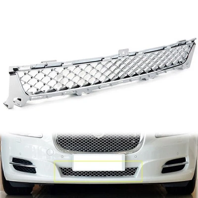 Chrome Front Bumper Lower Center Grille Mesh Grill For Jaguar XJ 2010-2015 2014 - Imagem 1 de 4