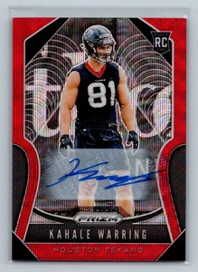 2019 Panini Prizm Rookie Auto Prizm Red Wave Kahale Warring /149 #394 Texans - Picture 1 of 2