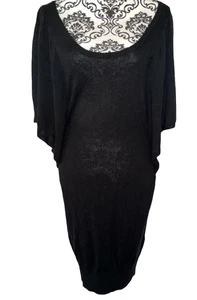 BEBE Women's Black Batwing Sleeve Sweater Dress Medium - Picture 1 of 5