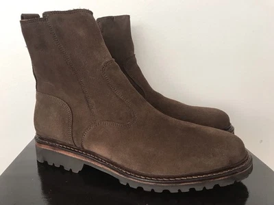 10码男式Allen Edmonds Discovery棕色麂皮绒侧拉链摩托靴超轻 — 第 1/4 张图片