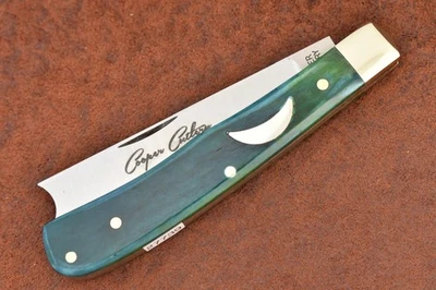 CUCHILLO TRAMPERO MAQUINILLA DE AFEITAR HUESO VERDE LISO HECHO EN EE. UU. 2023 (27739) Foto 1 de 4