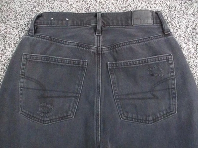 American Eagle Jeans Womens 4 Black Highest Rise 90s Boyfriend Distressed 25x27 - Image 1 of 4