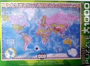 Map Of The World 1000 pc Jigsaw Puzzle 19-1/4" X 26-5/8" Eurographics - Picture 1 of 1