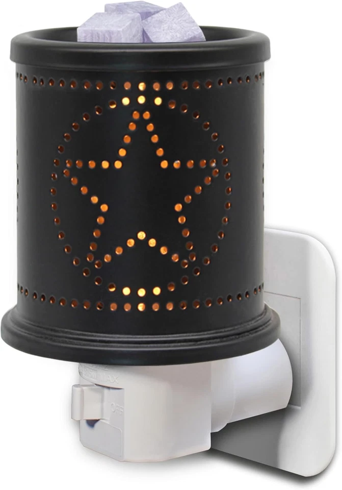 CVHOMEDECO. Scaldacera Elettrico Plug-In da Parete Scaldacera Stelle Punzonate Metallo Crostata - Immagine 1 di 4