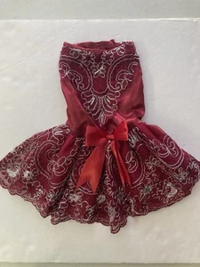 Buffy Design Pet Dress Burgandy- Size M- Photo Op, Cute - Picture 1 of 10