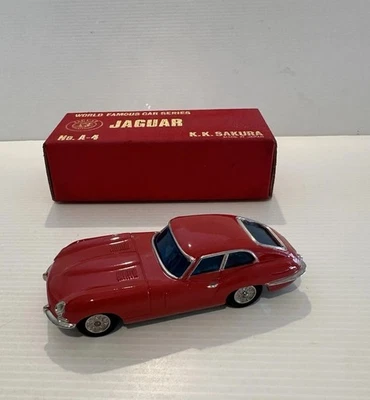 JAGUAR E TYPE BY K.K. SAKURA 1/32 SCALE 13CM LONG MADE IN JAPAN. - Image 1 of 4