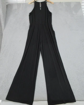 Mono Goldray para mujer grande negro halter pierna ancha sin mangas ojo de cerradura WGK70287 Foto 1 de 4