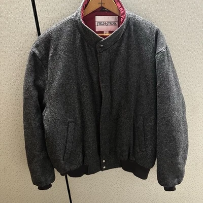 Field & Stream Vintage Gray Wool Full Zip Bomber Jacket Men’s XL Coat USA - Image 1 of 4