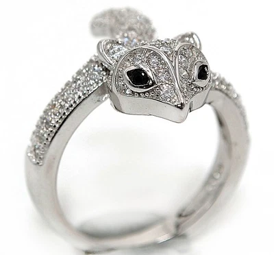 Squirrel 1CT Treated Sapphire 925 Genuine Sterling Silver Ring Sz 8 MM2-4 - Image 1 of 3