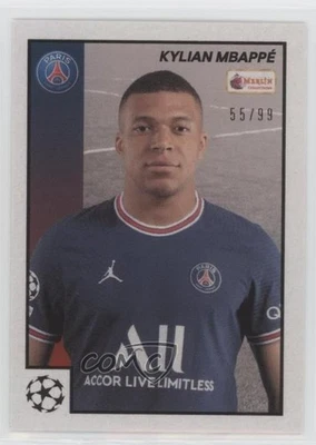 2021-22 Topps Merlin's Heritage 97 UCL Black /99 Kylian Mbappe #08 - Image 1 of 2
