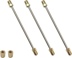 3PCS 3/16" Brake Line Kit with Fittings, 6" Long Stainless Steel 6 Inch, Gold  - Bild 1 von 6