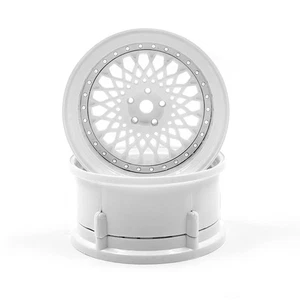 DS Racing Drift Element Series Mesh Rim Tri White 2pcs For 1/10 RC Drift #DE-301 - Picture 1 of 2