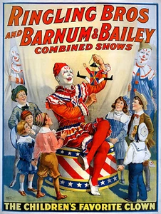 Ringling Bros 1899a Children's Clown Circus Poster Print 11 x 17 Giclee Print - Picture 1 of 1