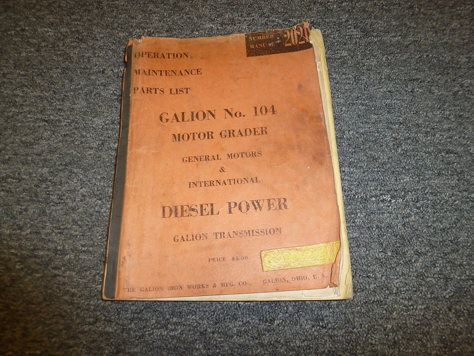 Galion 104 Motor Grader Owner Operator Maintenance Manual - Image 1 of 1