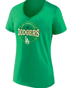 LA Dodgers St. Patrick's Day Lucky V-Neck T-Shirt Celtic Irish T-Shirt NWT 2X - Picture 1 of 6