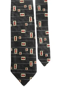 Jason Scott Boys' 100% Silk Novelty Neck Tie Charcoal Black 2 3/4" x 51" - Picture 1 of 2