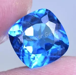 Natural Blue Zircon 4.90 Ct Cushion Stunning Certified Cambodian Gemstone - Picture 1 of 7