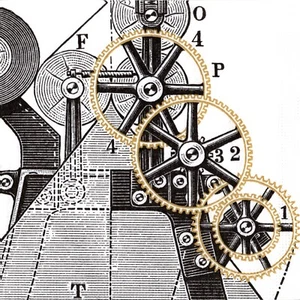 Serviettes en papier mécanique d'horlogerie design. Paper napkins clockwork - Imagen 1 de 2