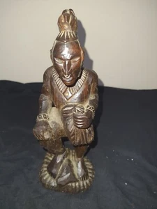 Antique Wooden Man Sculpture - Picture 1 of 4