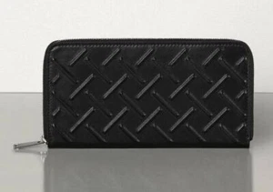 NWT $740 Bottega Veneta Nappa19 Zip Around Leather Wallet Black 593217 Italy - Picture 1 of 12