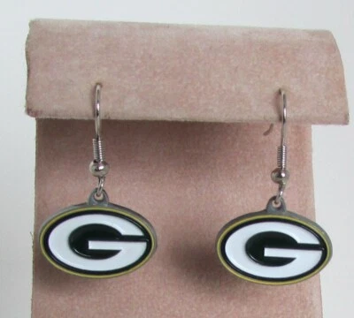 Green Bay Packers * Dangle Earrings (Zinc) * NFL Licensed Football Jewelry * - Изображение 1 из 4