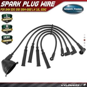 5x Black Spark Plug Igintion Wire Sets for BMW E30 318i 1984-1985 L4 1.8L SOHC