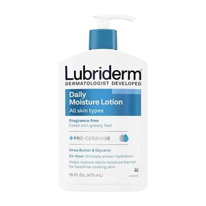Lubriderm Fragrance Free Daily Moisture Lotion + Pro-Ceramide, Shea Butter - Picture 1 of 9