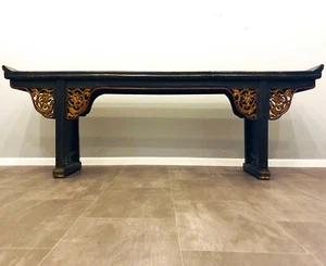 Antique 19th Century Qing Dynasty Chinese Altar Table - Over 8 Foot Long - Picture 1 of 11